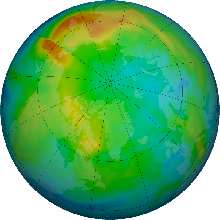 Arctic ozone map for 15 November 1987